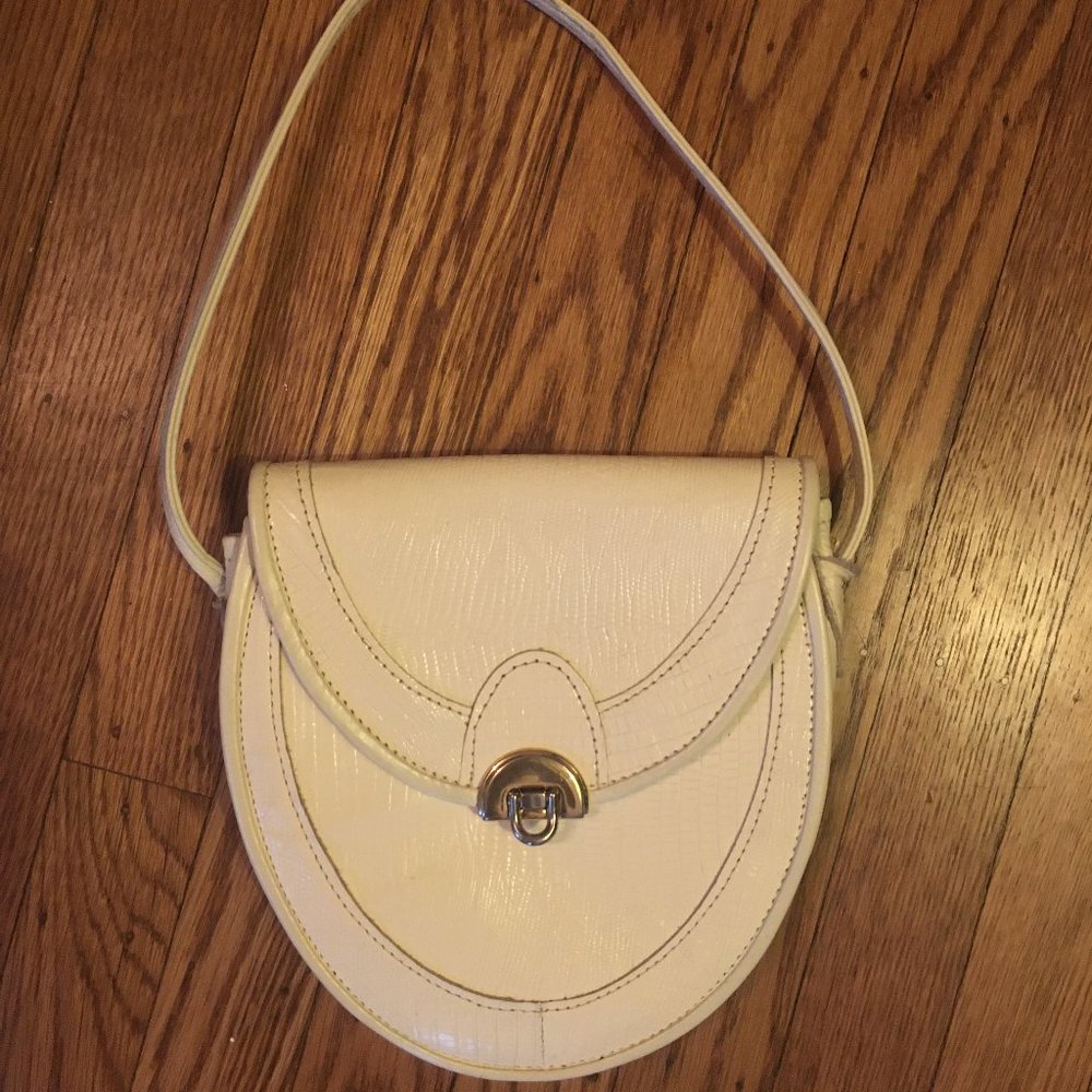 Vintage White Snakeskin Purse